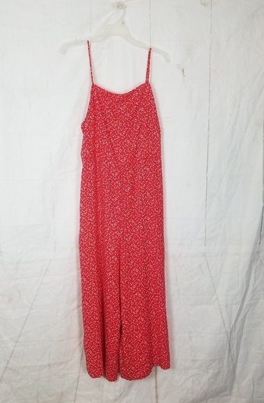 Wild fable floral print cut out back wide leg jumpsuit size large - Picture 3 of 9